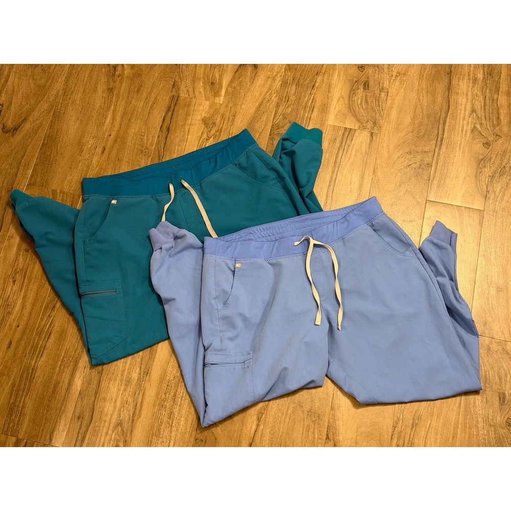 Figs Jogger Womens XXL T Blue Zamora Scrub Pants Pockets Drawstring LOT 2